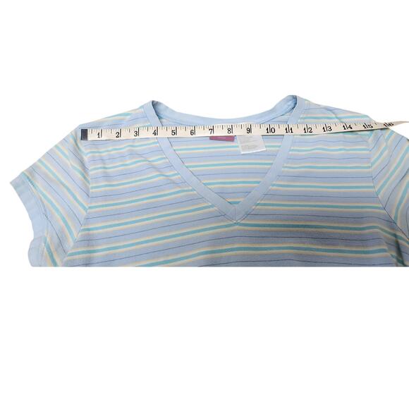 No Boundaries Lgt Blue, White ,Yellow and Teal Short Sleeve T shirt Jr. Size 7-9 - Picture 3 of 8